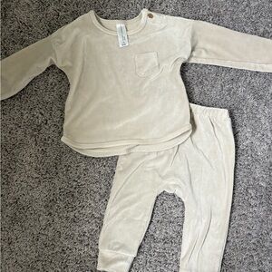 Cream Long Sleeve Top and Pants Set